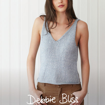 "Ellie Top" - Top Knitting Pattern For Women in Debbie Bliss Cotton Denim DK - DBS051