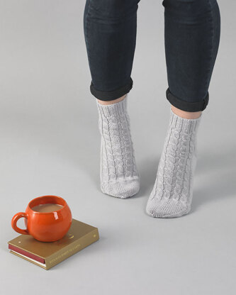 Aiden Socks - Knitting Pattern For Women in Debbie Bliss Toast