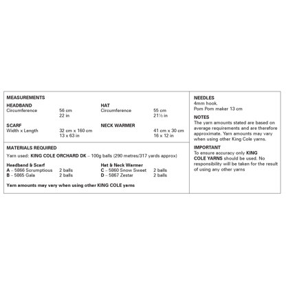 Accessories 6440 Crocheted in King Cole Orchard DK  