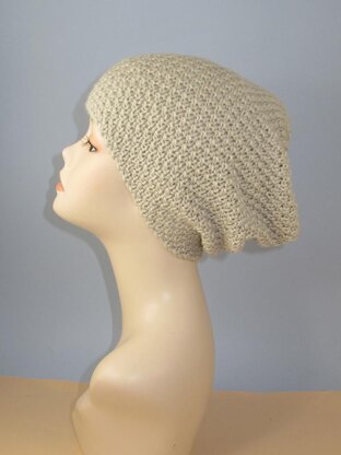 Chunky Unisex Double Moss Stitch Slouch Hat