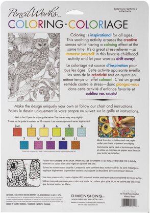Dimensions Pencil Works Color By Number Kit 9"X12" - Flowering Owl