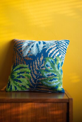 Vervaco Counted Cross Stitch Kit: Cushion: Botanical Leaves - 40 x 40cm