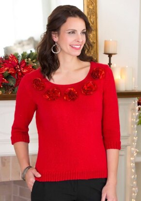 Party Sweater in Red Heart Boutique Ribbons - LW3183
