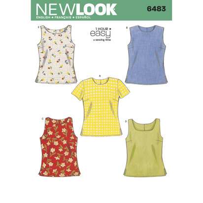New Look Misses' Tops 6483 - Paper Pattern, Size A