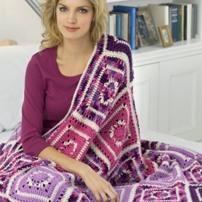 Passionate About Purple Crochet Throw in Red Heart Super Saver Economy Solids - LW1766