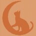 Halloween Lunar Cat blanket Knitting Pattern, Knit-Purl only