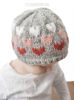 Ombre Heart Hat