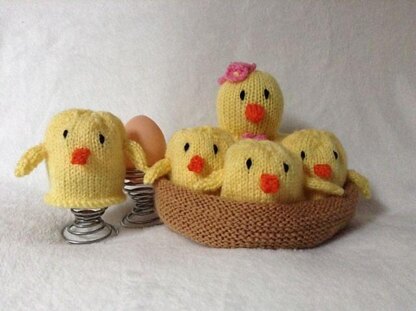 Easter Chick Egg Cozies Set
