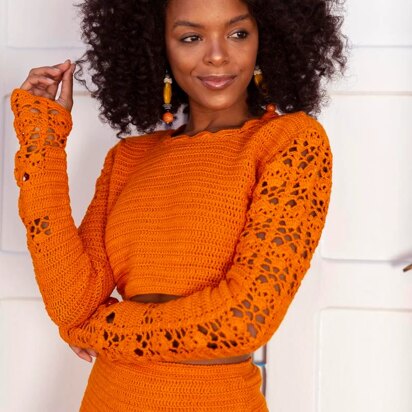 Orange Skirt & Top Set in Circulo Anne - Downloadable PDF