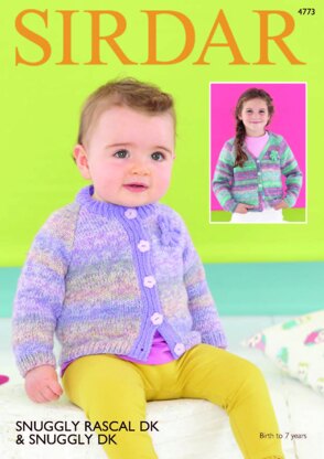 Round Neck Coat and V Neck Cardigan in Sirdar Snuggly Rascal DK & Snuggly DK - 4773 - Leaflet