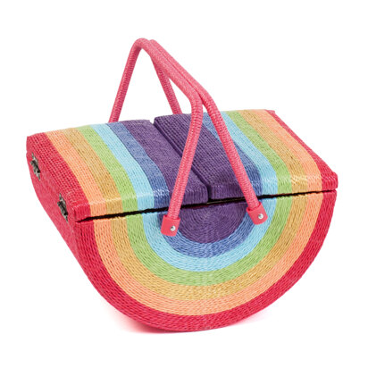 Hobbygift Wicker Sewing Box Rainbow