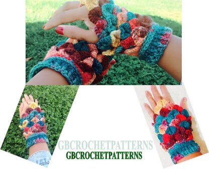 Mermaid Short Fingerless Gloves/Mitts