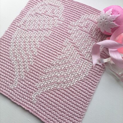 Angel wings washcloth