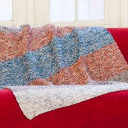 Garter Stripe Throw in Plymouth Coffee Beenz - F566