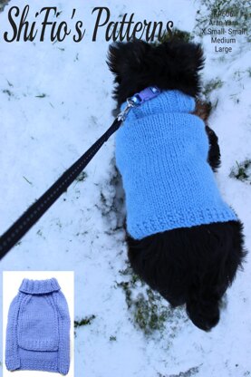 Knitting Pattern for Plain Dogs Coat, 4 Sizes Included, Aran Yarn, Sizes are X Small, Small, Medium and Large, Dog Sweater Aran Yarn Knitting Pattern, KP606