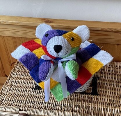 Knitted Square Bear Lovey