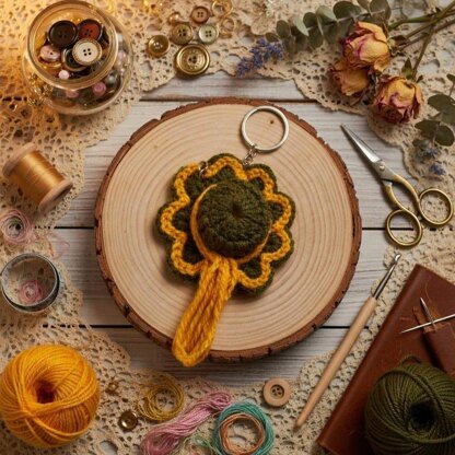 Crochet hat keychain Pdf + Video Tutorial