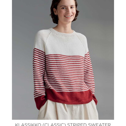 Klassikko (Classic) Striped Sweater in Novita WoollyWood - Downloadable PDF - knitting pattern