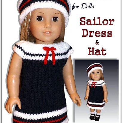 Sailor Set. Fits American Girl Doll and 18 inch. Knitting.