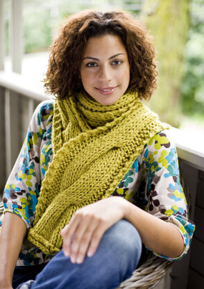 Cable Panel Scarf in Lion Brand Vanna's Choice - 81057AD