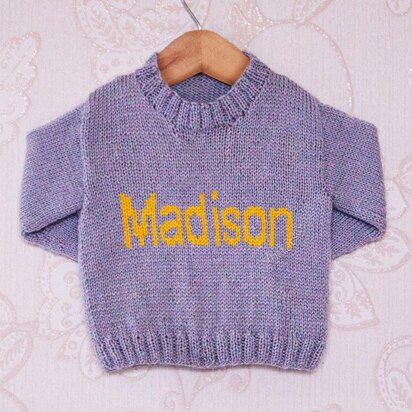 Intarsia - Madison Moniker Chart - Childrens Sweater