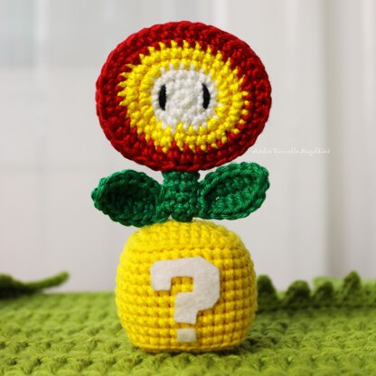 Fire-Flower & Question Block Amigurumi Pattern – Video Game Inspired Fanart (PDF)