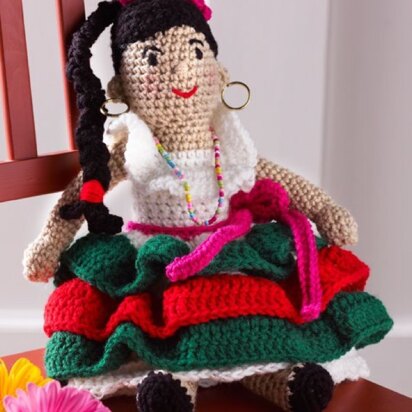 Alejandra's Party Doll in Red Heart Super Saver Economy Solids - LW4139