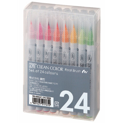 ZIG Kuretake ZIG Clean Color Real Brush Markers 24/Pkg - 478454