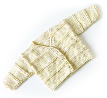 Garter Ridge Baby Cardigan in Lion Brand Cotton-Ease - 70351AD