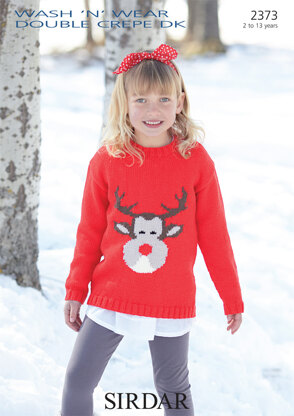 Reindeer Sweater in Sirdar Wash 'n' Wear Double Crepe DK - 2373 - Downloadable PDF