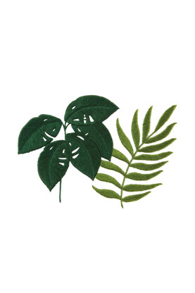 Monstera & Botanical Fern  in DMC - PAT0008 -  Downloadable PDF