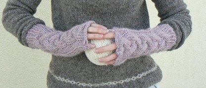Cabled Mitts