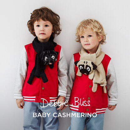 Pug Scarves - Knitting Pattern for Babies in Debbie Bliss Baby Cashmerino