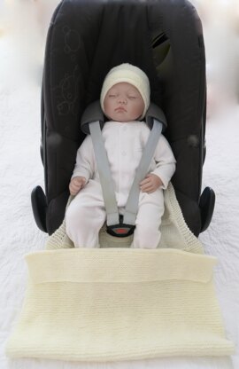 Easy Knit Baby Car Seat Blanket & Hat