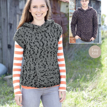 Hooded Sweaters in Sirdar Husky - 7195 - Downloadable PDF