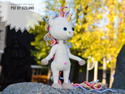 Crochet Pattern Amigurumi Rainbow the unicorn toy