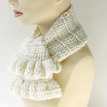 Crochet Ruffle Scarf or Neck Warmer