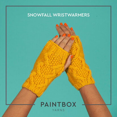 "Snowfall Wristwarmers" - Gloves Knitting Pattern For Women in Paintbox Yarns Simply Aran - Aran-Acc-003