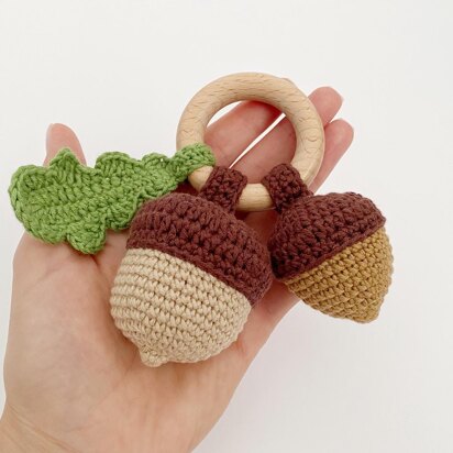 Acorn amigurumi pattern Crochet baby rattle pattern