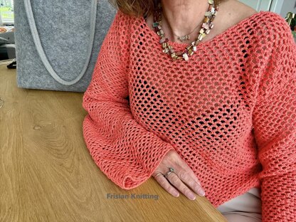 Fishnet shirt Peach