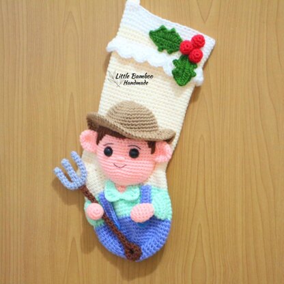 Farmer Christmas Stocking