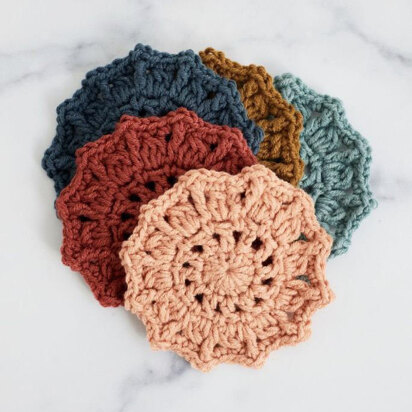 Sunburst Coasters in Lion Brand Color Theory - M22080 - Downloadable PDF