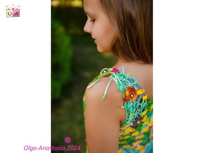 Crochet lace tunic for girls for the sea