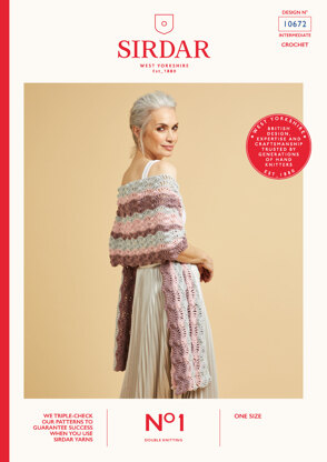 Scallop Striped Shawl in Sirdar No.1 - 10672 - Downloadable PDF