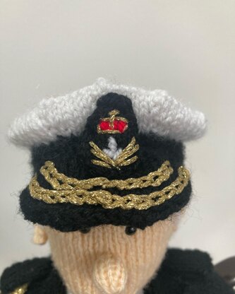 King Charles III Tea Cosy in Royal Navy Uniform