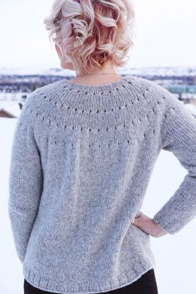 Easy Eyelet Yoke Sweater