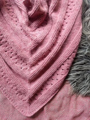 Striped Eyelet Shawl