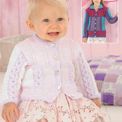 Round Neck and Flat Collar Jackets in Sirdar Snuggly Pearls DK - 4545 - Downloadable PDF