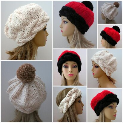 Headband and Hat -- Snow Nymph - knitting pattern