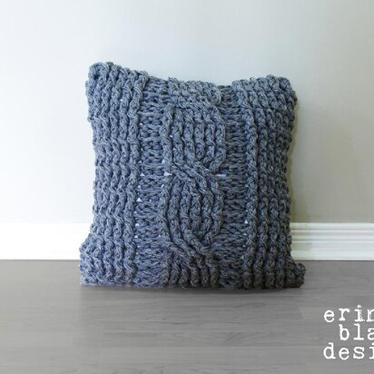 Chunky Cable Twist Crochet Pillow Cover (pillow005)